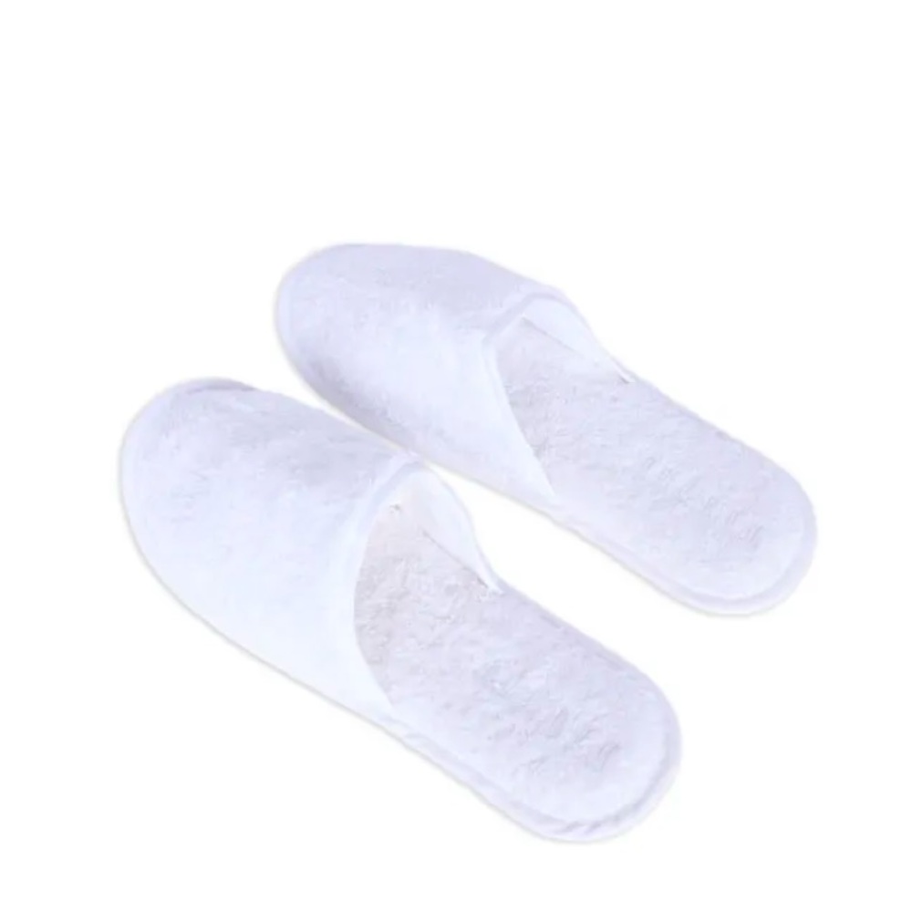 Frette slippers velvety white cotton terry spa 9-10 US 42-43 euro carry bag NWOT